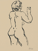 Ink paper drawing George Grosz